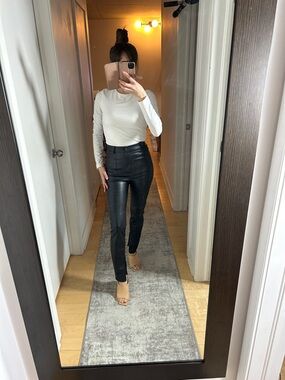 Zara High-Waist Faux Leather Skinny Pants – S
